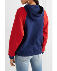 Christopher Kane Two Tone Printed Cotton Jersey Hoodie
