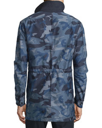 Burberry Camo Print Nylon Single Layer Jacket Navy