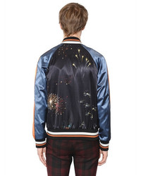 Valentino Fireworks Print Satin Souvenir Jacket