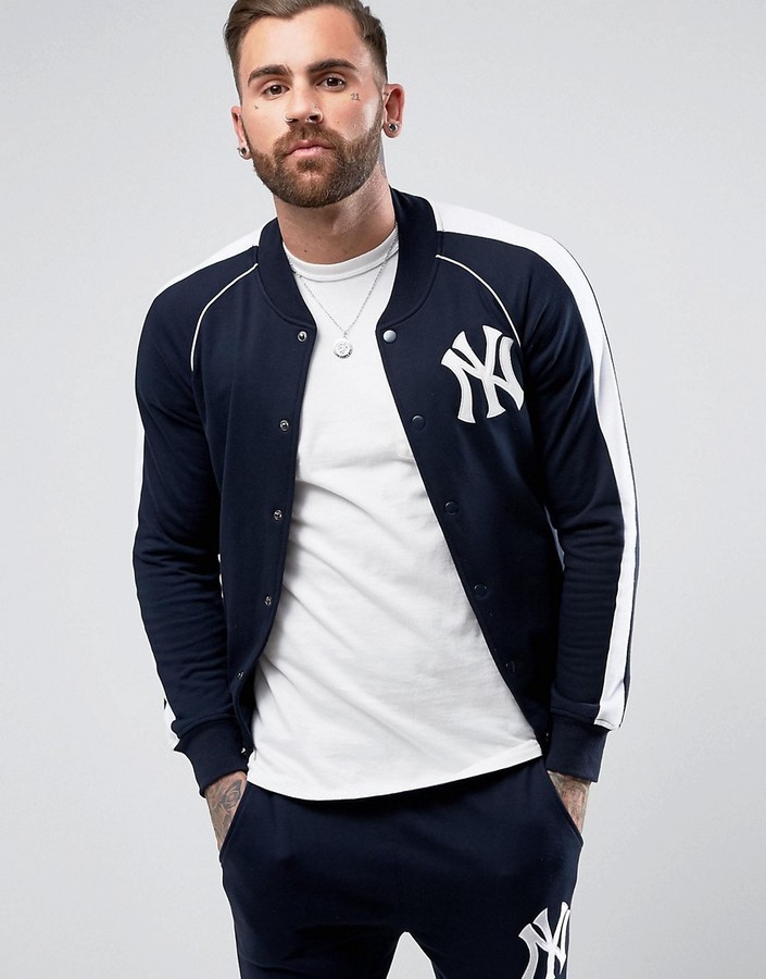 Majestic Yankees Fleece Letterman Jacket Exclusive to ASOS