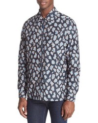 Acne Studios Merick Leopard Print Nylon Shirt Jacket