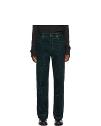 Eckhaus Latta Blue And Green Wide Leg Jeans