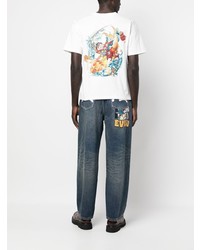 Evisu Fortune Cat Daruma Print Jeans