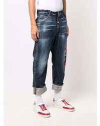 DSQUARED2 Graffiti Print Loose Fit Jeans
