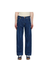 Junya Watanabe Indigo Levis Edition Linen Print Jeans