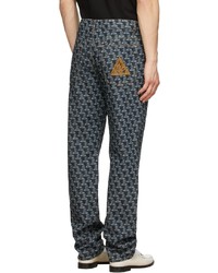 Lanvin Navy Tapered Print Trousers