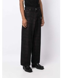 Our Legacy Overdyed Lumbercheck Print Wide Leg Jeans