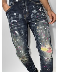 purple brand Paint Splatter Distressed Jeans