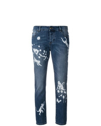 RED Valentino Paint Splatter Effect Jeans