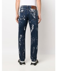 Roberto Cavalli Paint Splatter Slim Jeans