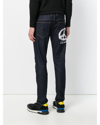 Love Moschino Peace Print Slim Fit Jeans