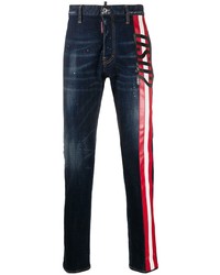DSQUARED2 Splatter Print Stripe Side Jeans