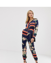 Missguided Tall Long Sleeved Jumpsuit In Mixed Print