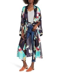 Nordstrom Print Long Silk Kimono