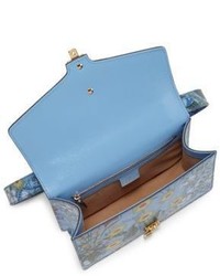 Gucci Sylvie Flora Leather Shoulder Bag