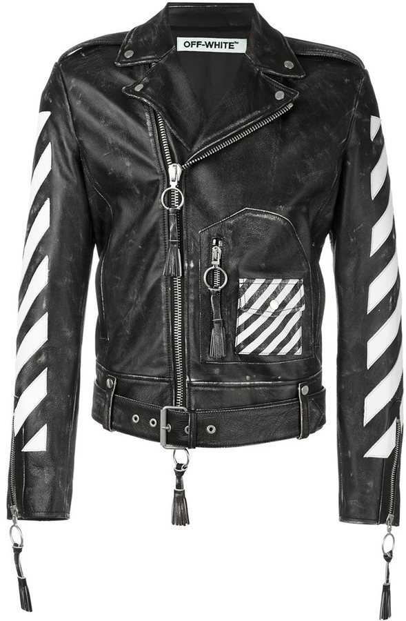 Off-White Arrow Print Biker Jacket, $2,834 | farfetch.com | Lookastic