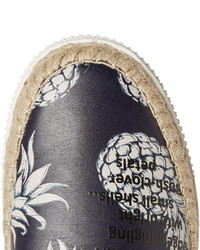 Valentino Pineapple Print Leather Espadrilles