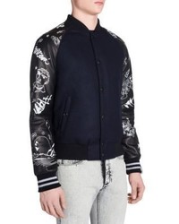 Lanvin Canyon Print Slim Fit Leather Jacket