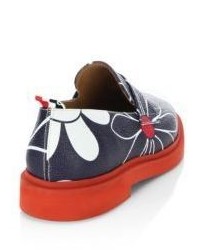 Thom Browne Floral Print Leather Loafers