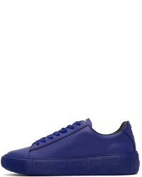 Versace Blue Logo Greca Low Top Sneakers