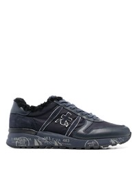 Premiata Leather Stamp Effect Lace Up Sneakers