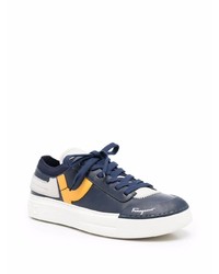 Salvatore Ferragamo Logo Print Lace Up Sneakers