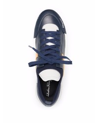 Salvatore Ferragamo Logo Print Lace Up Sneakers