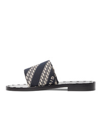 Givenchy Navy Jacquard Chain Mules