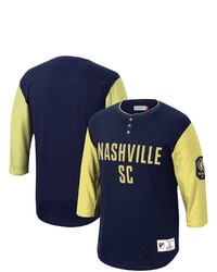 Mitchell & Ness Navygold Nashville Sc Franchise Player Henley 34 Sleeve Shirt At Nordstrom