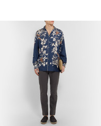 Dolce & Gabbana Camp Collar Printed Silk Shirt
