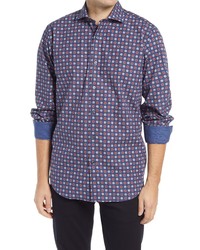 Bugatchi Classic Fit Dot Print Button Up Shirt