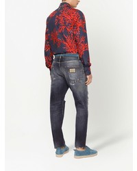 Dolce & Gabbana Coral Print Long Sleeved Shirt