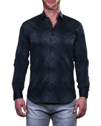 Maceoo Fibonacci Chancelier Black Regular Fit Button Up Shirt