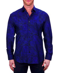 Maceoo Fibonacci Lionconnected Blue Button Up Shirt