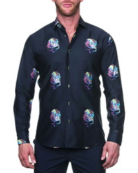 Maceoo Fibonacci Skull Button Up Shirt
