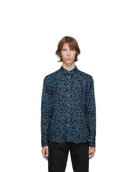 Ps By Paul Smith Green And Black Tailored Fit Shirt