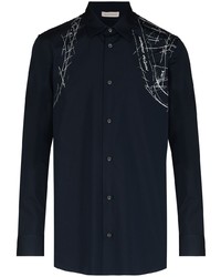 Alexander McQueen Harness Print Long Sleeve Shirt