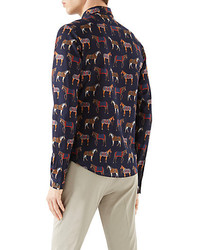 Gucci Horse Print Cotton Muslin Sportshirt