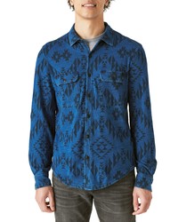 Lucky Brand Indigo Cotton Button Up Shirt In Multi At Nordstrom