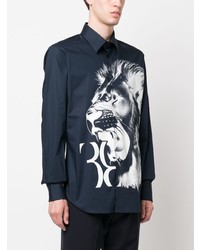 Billionaire Lion Print Long Sleeve Shirt