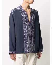 Isabel Marant Patterned Panel Long Sleeve Shirt