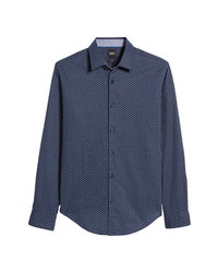 BOSS Ronni Slim Fit Dot Button Up Shirt