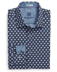 Bugatchi Shaped Fit Dot Print Sport Shirt