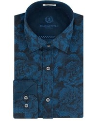 Bugatchi Shaped Fit Floral Print Sport Shirt