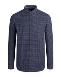 Bugatchi Shaped Fit Neat Print Stretch Button Up Shirt