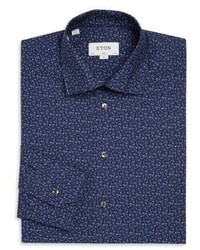 Eton Slim Fit Flower Print Dress Shirt