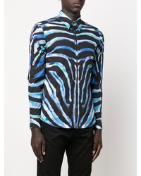 Roberto Cavalli Zebra Print Long Sleeve Shirt
