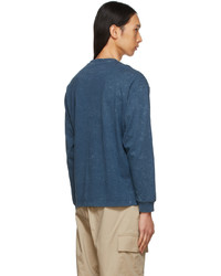 Li-Ning Blue Washed Graphic Long Sleeve T Shirt