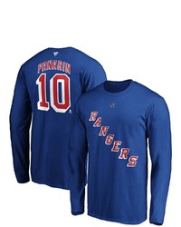 FANATICS Branded Artemi Panarin Blue New York Rangers Authentic Stack Name Number Long Sleeve T Shirt