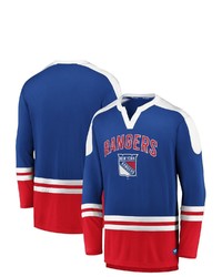 FANATICS Branded Bluered New York Rangers Iconic Slapshot Long Sleeve T Shirt
